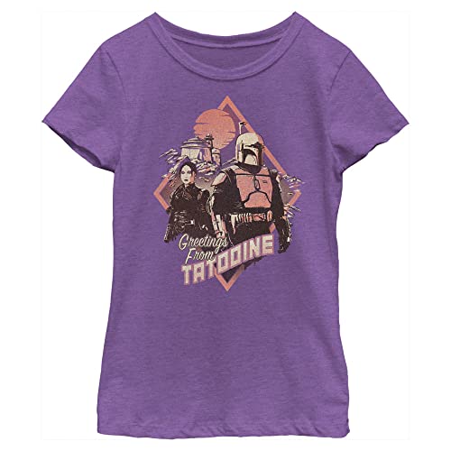 T-shirt Star Wars fille violet coupe ajustée et textile respirant pour l'école