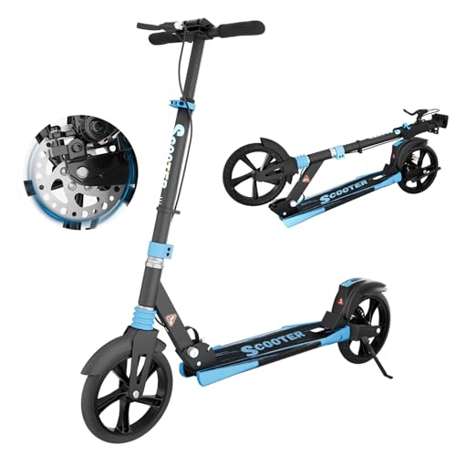 MEE GOO Scooter with Disc Brake&Dual Shock Absorbers,200mm PU Wheels ABEC-7...
