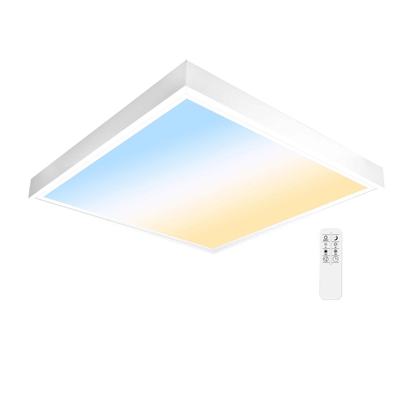 LED Panel 60x60 3000K-4000K-6000K 3CCT 40W | dimmbar Fernbedienung 2.4G Aufbaurahmen Alu weiß Deckenleuchte Netzteil PLs3.0