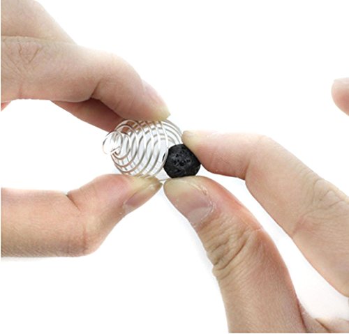 30 Pcs Silver Plated Spiral Spring Bead Cages Pendants - Diy Lava Stone Beads Gemstone Jewelry Making Accessories - Hollow Shake The Ball Mixing Ball Lantern Ball Spring Pendant Charm #TOP2