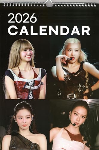 ブラックピンク ジェニー リサ ロゼ ジス グッズ 大判 壁掛け カレンダー 2026年 (令和8年) + ステッカーセット K-POP