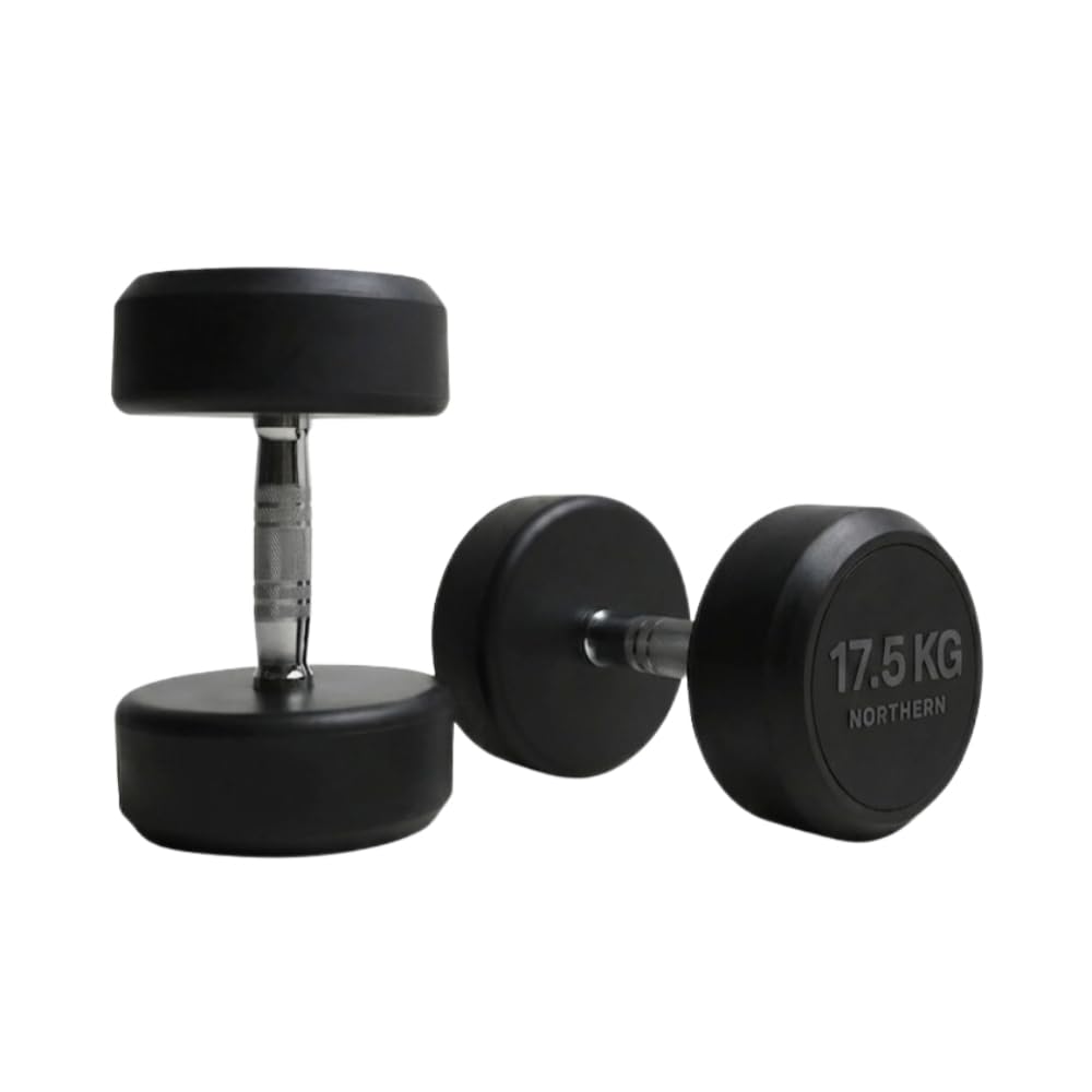 NORTHERN Rounded Dumbbells Set Heavy Weights Round Dumbbell Circular Rubber Dumbell for Weightlifting Bodybuilding Exercise Fitness Workout Training Home Gym Biceps 2.5-30kg Pair Set (2 x 17.5kg)