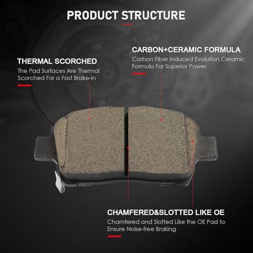 Image of cciyu D990 Front Ceramic Disc Brake Pads Kit For Scion For iQ 2012-2015,For xA 2004-2006,For xB 2004-2006,For Toyota For Celica 2000,For Echo 2001-2005,For MR2 Spyder 2000-2005,For Prius 2001-2009