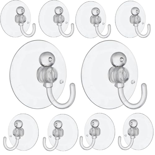 Merriway BH02030 Clear Plastic Suction Hook Set