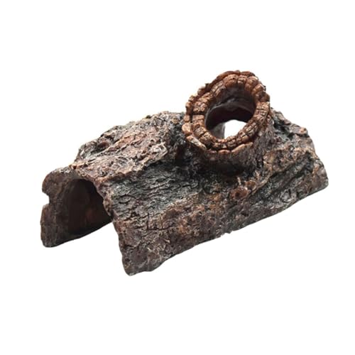 VILLFUL 樹脂製 フィッシュタンク装飾 樹皮隠れ家 水槽用オーナメント 爬虫類用シェルター 自然なデザイン 亀 トカゲにも インテリアに