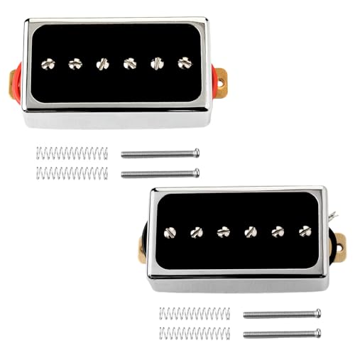 Micros guitare électrique Humbucker finition chrome noir de style Les Paul P90 en lot 50/52 mm