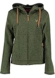 TOM COLLINS Damen Fleecejacke Freizeitjacke Zipper hochgeschlossen mit Kapuze Adisur, Größe:40, Farbe:trachtengrün