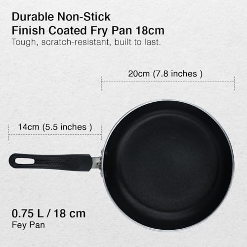 Image of Prestige Omega Select Plus 18cm Non-Stick Fry Pan|Scratch and Abrasion Resistant|3 Layer Coating| Non-Induction|Black|1year Warranty