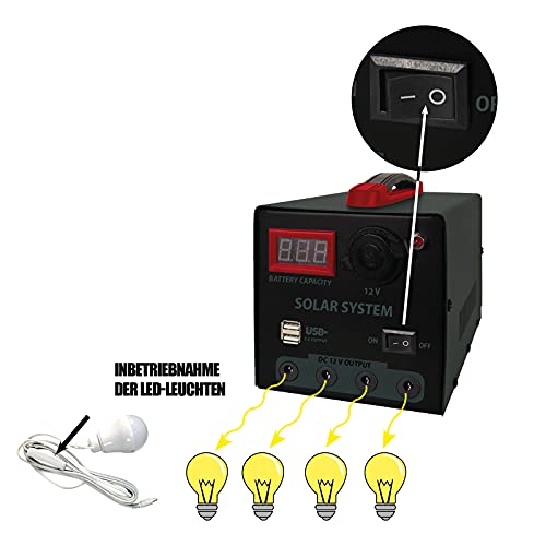 Mauk Solar Power Pack Station | Camping Komplettset mit Ladeadapter | MSP- 15W, 2361, Schwarz