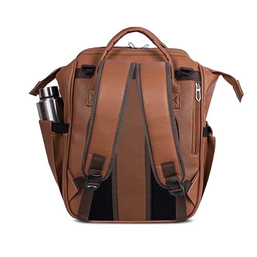 Image of Diaper Bag for Mothers | 30L Waterproof Maternity Bag with Multi Compartments, Insulated Bottle Pockets & Ultra Vegan Leather