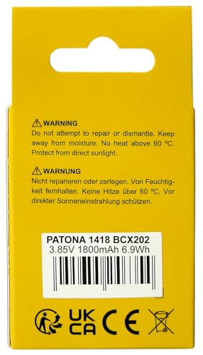 PATONA Battery BCX202 Suitable for DJI Osmo Action 3 4 5, 1800 mAh 3.85 V Li-Ion Replacement Battery, High Performance Battery with Brand Cells, 100% Compatible, Overcharge and Short Circuit - Image 5