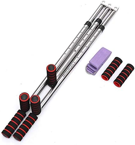 HOTOPGELY 3 Bar Leg Stretcher Leg Split Extension Device Stainless Steel Leg Support Yoga Exercise Martial Arts Gym Flexibility Training Machine-Sports Fitness Wellness(Without Extra Grip and Strap)