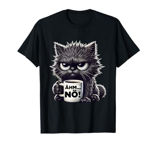 Ähm Nö Schwarze Katzen Herren Damen Lustiges Katzen T-Shirt