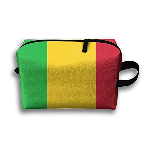 Preisvergleich Produktbild Mali Flag Portable Kulturbeutel Kosmetiktasche Wasserdichter Reißverschluss-Aufbewahrungstasche
