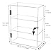 Choowin Acrylic Display Case with Lock Key Countertop Display Case with Shelves Locking Display Case for Collectibles Clear Showcase Retail Display Cabinet Safe Storage, Fixed 3 Shelf 12x6x16 inch
