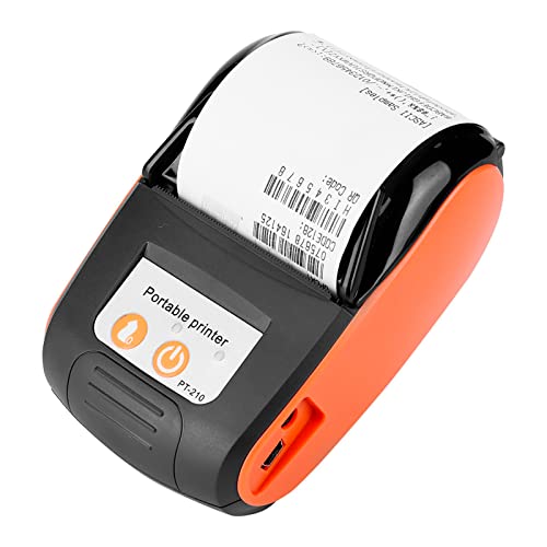 Bluetooth Bonprinter, Draagbare 58 Mm Mini Thermische Pos-printer, Draadloze Draagbare Bonprinter Bluetooth Thermische Rekeningsprinter Ondersteuning Smartphone-bediening(Oranje