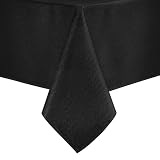 Hiasan 54 X 54 Inch Square Textured Tablecloth - Waterproof Spillproof Antiwrinkle Jacquard Table Cloth for Kitchen and Dining Dinner, Outdoor Picnic, Holiday and Parties, Black