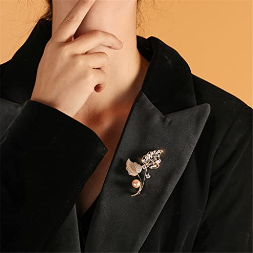 Broche fixe magnolia anti-glissement avec perles d'eau douce pour ajustement de veste - 2