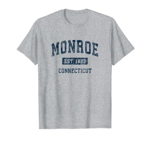 Monroe Connecticut CT Vintage Sports Design Bleu marine T-Shirt