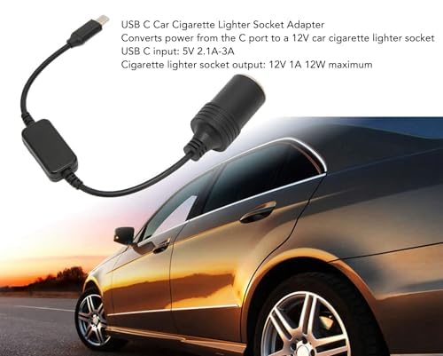 Image of BKN USB Type C 5V to 12V Car Cigarette Lighter Socket Female Converter Step up Cable for Driving Recorder GPS for Driving Recorder, Electronic Dog, Car Charger and Other Automotive Equipment