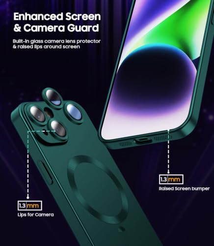 Image of DIZORO Magnetic Case for iPhone 13 / iPhone 14 Cover [Compatible with MagSafe][Built-in Camera Lens Protector] Slim Soft Silicone Bumper Shockproof Metallic Luster Back Cover Phone Cases (Cosmos)