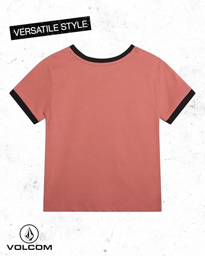 Image of Volcom Girls Shirts - Casual Crewneck Short Sleeve Graphic Tee Trendy Tops - Breathable Girls Summer Clothes