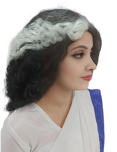 Image of BookMyCostume Indira Gandhi Wig for Girls and Women Fancy Dress Costume Accessory - Black /Grey