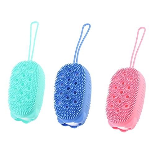 TOVINANNA 3 Piezas cepillo de baño cepillo de baño fregadora eléctrica depurador corporal exfoliante fregar esculpiendo cuidado personal esponja baño accesorios de baño ducha gel de sílice