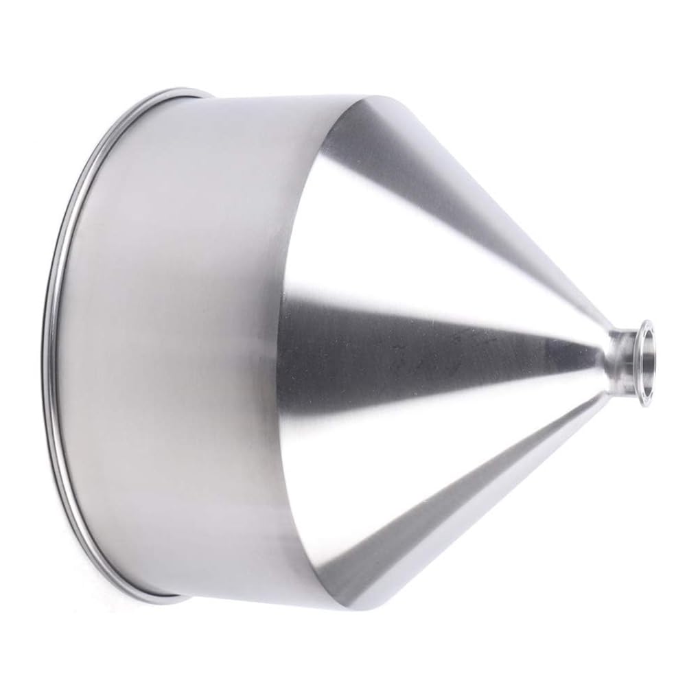 304 Edelstahl Trichter, 10L-50L Flüssigkeit Paste Fülltrichter Hochleistungstrichter Abfüllmaschine Trichter Für Flüssigkeiten Abfüllbehälter Behälter (Silber),10L,50.5mm