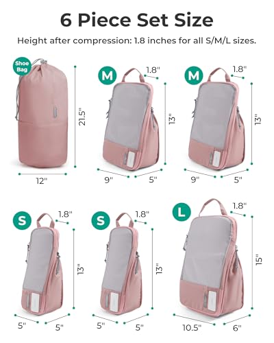 Image of BAGSMART Compression Packing Cubes for Travel, Lightweight Vacation Essentials, Suitcase Organizer Bags, Durable Luggage Organizer, 6 /4 /2 Set Options