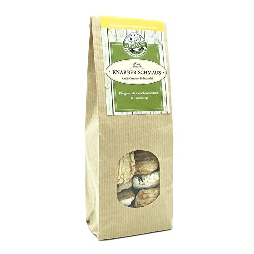Bellfor Knabber-Schmaus Getreidefrei Hundekekse mit frischem Kaninchenfleisch – 100 g. Glutenfreie Hundeleckerli, geeignet für Hunde mit empfindlichem Magen. Hundekekse zur Zahnpflege