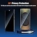 KUZOOM 2 Pack Privacy Screen Protector for Samsung Galaxy S25 Ultra, Anti-Spy Private Protective Film, 100% Fingerprint Unlock, 9h+ Tempered Glass, Automatic Dust Removal, Military-Grade Protection