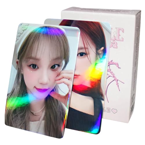 PYAJUU I-DLE Lot de 55 cartes photo laser GIDLE à effet holographique (G) I-DLE LOMO Cards I Feel Cadeau pour les fans et filles (G) I-DLE Merch