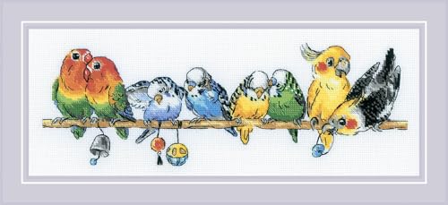 Kit broderie point de croix perroquets Riolis avec diagramme en couleurs haute précision