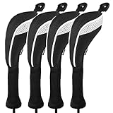 Andux 4 Pack Long Neck Golf Hybrid Club Head Covers Interchangeable No. Tag CTMT-01 (White)