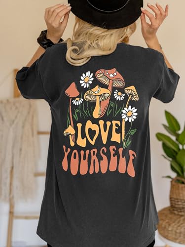 CSDAJIO Women's Trendy Oversized T Shirt Graphic Tee Crewneck Short Sleeve Loose Cute Going Out Summer Tops - Image 5