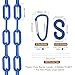 MECCANIXITY Plastic Chain 15 FT/4.6 M, Safety Chain Blue White Plastic Chain Link Barrier with Zip Ties Buckle and S-Hooks for Crowd Control Queue Line Fence Decoration