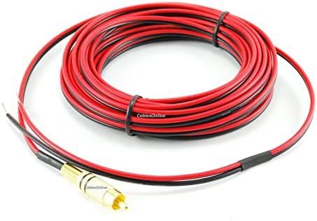 CablesOnline, 25ft 18 AWG Speaker Wire Single Cable with RCA Male Plug, AV-SK125