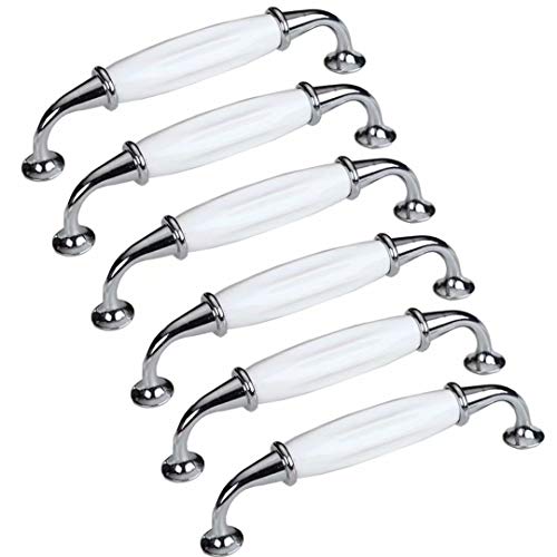 Lot de 6, Boutons de Porte en Céramique Poignée de Meuble Tiroir, Porcelaine Poignée de Meuble de Cuisine de Porte d'Armoire