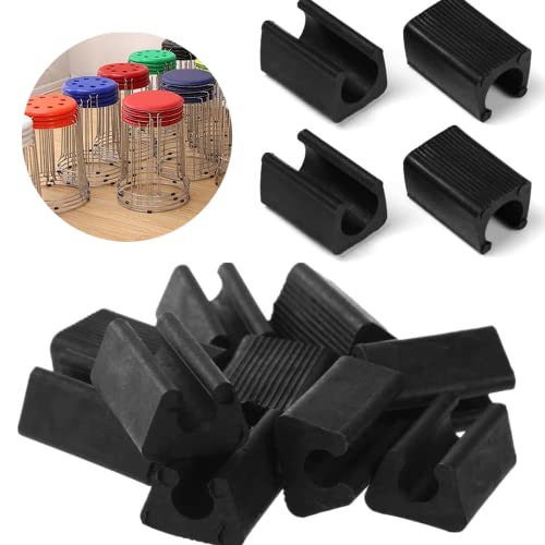 Vokowin 24 Pcs Silicone Chair Leg Caps U-Shaped Tube Sleeve Tube Clamp Damper Stool Anti Front Tilt Pipe Clamp Floor Protectors Plastic for Foot Covers On Most Furniture (K149-24)