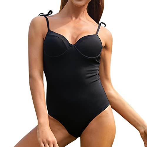 Maillot de bain une pièce gainant femme noir XL maillot de bain à armatures effet ventre plat