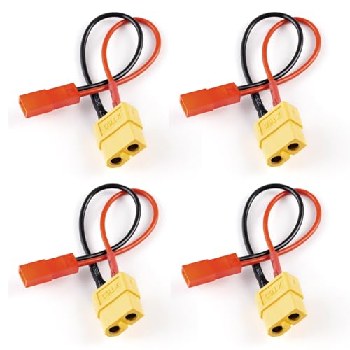 Câble JST mâle vers XT60 femelle Lot de 4 connecteurs pour modèle RC