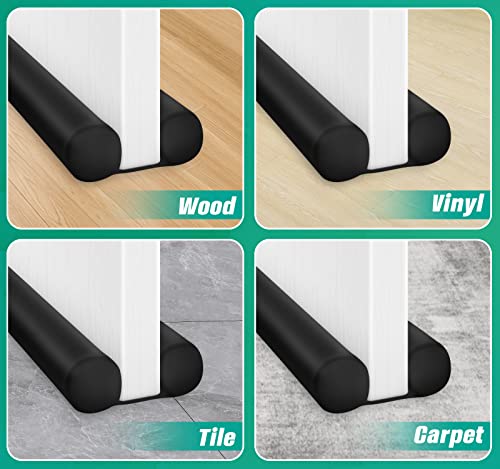 Maxtid E-473 Under Door Draft Blocker Black Door Draft Stopper 38 Inch Noise Reducer Breeze Light Cold Air Guard Sound Proof Door Sweep 32 Inch 36 Inch 38 Inch Weather Stripping Door Bottom Seal Insulation Strip Gap Filler thumb #7