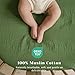 Coreeky Muslin Bedside Sleeper Bassinet Fitted Sheets, 3 Pack Cotton Baby Sheet for Boys & Girls, Soft, Compatible with Baby Delight, Dream On Me, AMKE and Other Rectangle Mattress (Leaf Green)