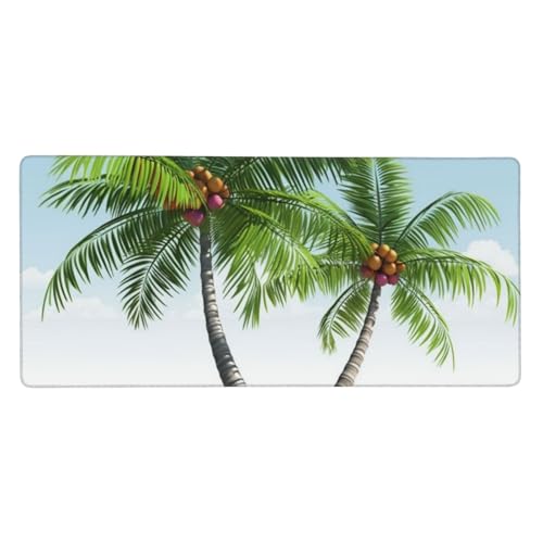 Tapis de souris de jeu de haute précision avec motif tropical exotique et contours surjetés XL