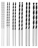 QWORK 12' Extra Long Brad Point Drill Bit Set, 12 Pcs High Carbon Steel, Brad-Point Design for Quick and Precise Drilling, Ideal for Wood, Plastic, PVC, Composite, Rubber