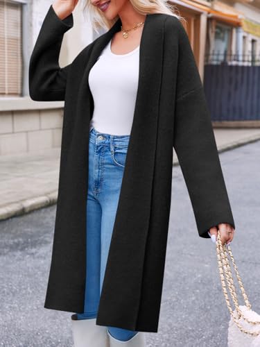Image of Saodimallsu Womens Long Cardigan Sweaters Chunky Open Front Oversized Slouchy Knit Fall Trendy Coatigan Jackets