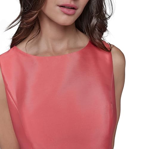 Image of Karl Lagerfeld Women's Sleeveless Boat Neck Drop Waist Belted Midi Dress