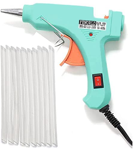20 Watt 7Mm Battery Powered Hot Melt Glue Gun With 10 Transparent Glue Sticks (Multicolor)