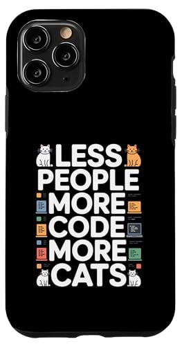 Less People More Code More Cats �v���O���}�[ �X�}�z�P�[�X iPhone 11 Pro �p